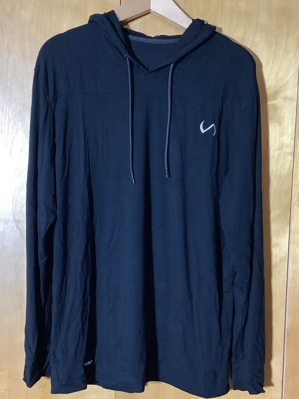 TLF Tshirt weight black hoodie, size large